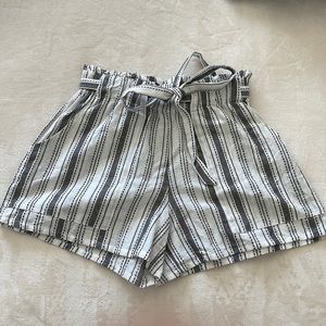 💜Planet Gold Cinch Waist Tie Belt Cotton Shorts with Pockets